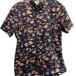 Sonoma Men's NavyTropical Print Shirt, Size XXL